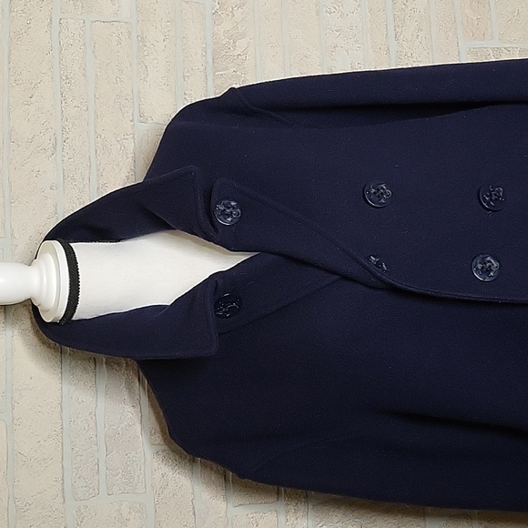 BOSA LE COLLEZIONI Boiled Wool Peacoat 10 Button Blue Vintage MADE IN RUSSIA - Picture 2 of 10